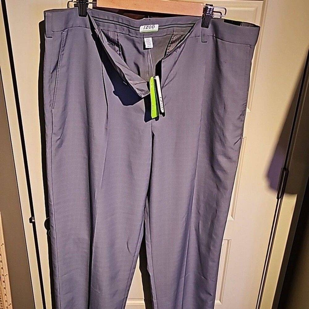 IZOD MEN'S PERFROMX PANTS SIZE 38X29 IN GREY